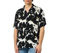JACK & JONES Camiseta Jorluke Aruba Resort SS Camisa de Manga Corta, Negro/AOP: AOP, S para Hombre