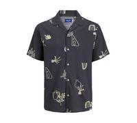 JACK & JONES Camiseta Jorluke Crinkle AOP SS para Hombre, Iron Gate, M