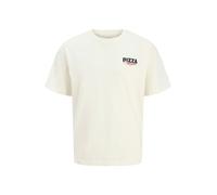 JACK & JONES Camiseta 'JORNAPOLI' crema / kitt / azul oscuro / rojo fuego XXL crema / kitt / azul oscuro / rojo fuego