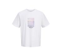 JACK & JONES Camiseta lavanda / blanco L lavanda / blanco