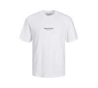 JACK & JONES Camiseta Masculina Impresa Camiseta, Blanco Brillante, 3XL