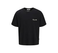 JACK & JONES Camiseta Masculina Impresa Camiseta, Negro, M