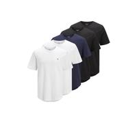 JACK & JONES Camiseta para Hombre (5 Unidades), Blanco/Pack: w. 2xwhite+2xblack+1navyblazer, L