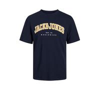JACK & JONES Camiseta para Hombre Caleb Varsity tee SS O-Neck PLS, Blazer Azul Marino, 7XL