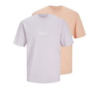 JACK & JONES Camiseta para Hombre, Canyon Sunset/Pack: w. Lavender Frost, M