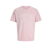 JACK & JONES Camiseta 'JORAlmeria' rosa claro / blanco, Talla L