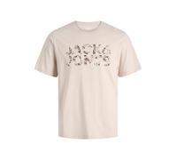 JACK & JONES Camiseta para Hombre con Logotipo de Jjejeff SS Sn, Moonbeam, S