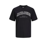 JACK & JONES Jjecaleb Varsity tee SS O-Neck NOO Pls Camiseta, Negro, XXXL Hombres