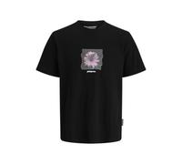 JACK & JONES Camiseta para Hombre Jcorecharge Photo Print tee SS Crew Neck, Negro, XL