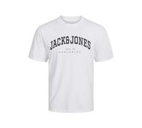 JACK & JONES Camiseta para Hombre Jjecaleb Varsity tee SS O-Neck Noos, Blanco, XXL