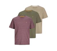 JACK & JONES Camiseta para hombre Jjepaulos SS Crew Neck Noos, Beige (B Crockery/Dasty Olive/Port Royal), XL