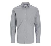 JACK & JONES Camiseta para Hombre Jjmatheo Print Detail LS Casual Camisa, Blanco, M