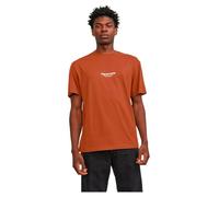 JACK & JONES Camiseta para Hombre Jorvesterbro tee SS Crew Neck Noos, Brandy Brown, S