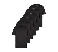 JACK & JONES Camiseta para hombre, pack de 6, cuello redondo, manga corta, ajuste regular, verano, negro y blanco, tallas S, M, L, XL, XXL, 3XL, 3XL