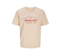 JACK & JONES Jjelogo tee SS O-Neck 2 Col Ss25 Sn Camiseta, Peach Parfait/Detail:Melange, L Hombres