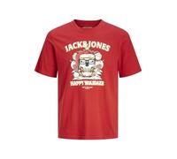 JACK & JONES Camiseta para Hombre X-Mas, Scarlet Sage, M