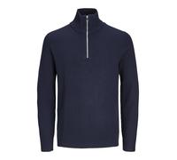 JACK & JONES Cárdigan Masculino con Cremallera de Cuarto de Color Liso Chaqueta de Punto con Cremallera de Cuarto, Sky Captain, XXL