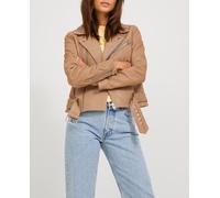 Jack & Jones Cazadora biker de piel de mujer. Beige 36/S