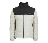 JACK & JONES Chaqueta acolchada para hombre Jjben Square, Moonbeam/Detail:blocking, XL