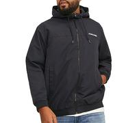 JACK & JONES Jjerush Hood Bomber Noos Pls Chaqueta, Negro, 4XL Hombres