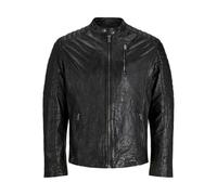 JACK & JONES Chaqueta de piel para hombre Jjerichard Noos, Negro, XXL