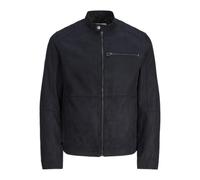 JACK & JONES Chaqueta de piel sintética para hombre, negro azabache, L