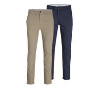 JACK & JONES Chino Trousers 2-Pack Slim Fit Chino Trousers Beige 34 34 Beige