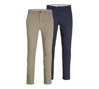 JACK & JONES Chino Trousers 2-Pack Slim Fit Chino Trousers Beige 36 30 Beige