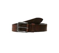 JACK & JONES Cinturón de Cuero Básico para Hombre Modelo JACVICTOR con Hebilla de Espiga de Metal, Color:Dark Brown, Size:90
