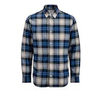 JACK & JONES Flannel Shirt Ch Jprblubarkley-Camisa de Franela X-Mas L/S, Blazer Azul Marino, S para Hombre