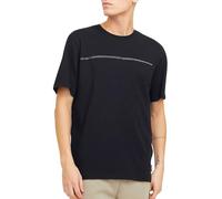 JACK & JONES Full Branding tee SS Crew Noos Jcofusion - Camiseta de Manga Corta con Logotipo para Hombre, Negro - Gris Oscuro, M
