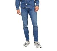 JACK & JONES Glenn - Pantalones de mezclilla ajustados para hombre, tela elástica de alta preformance para todo el día, cómodos, con botones, azul, 34W/32L