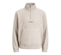 JACK & JONES Halfzip Fleece Pls Jjsoho-Forro Polar con Media Cremallera, Moonbeam, 4XL para Hombre