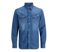 JACK & JONES Hombre Jjesheridan Shirt L/s Camisa Vaquera,Azul (Medium Blue Denim Fit:Slim),Large