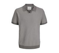 JACK & JONES Hombre Jprcceaston Knit Split Neck SS Sn, Steeple Gray, L