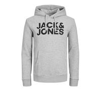 JACK & JONES Hombre Logo Sudadera con Capucha Clásico Sudadera Básica, Color:Gris, Talla Sudadera:XXL