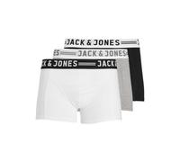 Jack & Jones Calzoncillos bóxer Jas – Pack 3 ajustado – Blanco/Gris/Negro XXL