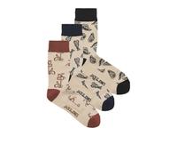 JACK & JONES Jacabstract Food Socks 3 Pack, Moonbeam, Talla única (Pack de 3) Hombres