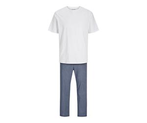 JACK&JONES JACBACIS tee and Woven Pants GIFTBOX, Fútbol Hombre, White/Pack:Pants Blue/White Stripes,