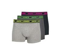 JACK&JONES JACETHAN Solid Trunks 3 Pack SN, Bóxer Hombre, Dark Grey Melange/Pack:Navy Blazer - Light Grey Melange,
