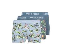 JACK & JONES Jacflower Bird Trunks 3 Pack Sn Bóxer, Chambray Blue/Pack: oceanview-Oceanview, XL Hombres