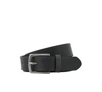 JACK&JONES JACIAN LEATHER BELT, cinturón de cuero Hombre, Black, 95