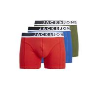 Jack&Jones JACJIMMY Solid Trunks 3 Pack, Bóxer Hombre, Aurora Red/Pack:Cypress - True Blue,