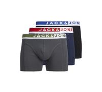 JACK & JONES Jackarim Solid Trunks 3 Pack, Aurora Red/Pack:Cypress - True Blue, M