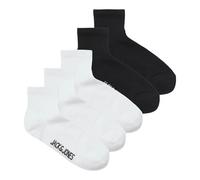 JACK & JONES Jacleon-Calcetines Cortos de Tenis (5 Unidades), Blanco/Pack: Negro, Blanco, Negro y Blanco, Talla única para Hombre