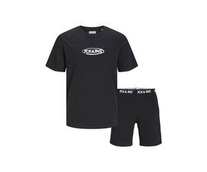 JACK & JONES Jacoliver SS Tee and Shorts Set, Black/Pack:black Shorts, S