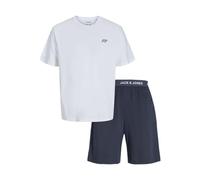 JACK & JONES Jacomaha SS tee and Shorts Set W, Blanco, XL (Pack de 2) Hombres