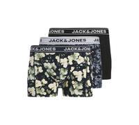 JACK & JONES Jacray Flower Trunks 3 Pack, Negro, S (Pack de 3) Hombres