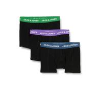 JACK & JONES Jacsolid Trunks 3 Pack Bóxer, Black/Pack: WB Color-Green Bee-Ensign Blue-Deep Lavender, L Hombres
