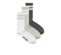 JACK & JONES Jactravis Noos-Calcetines de Tenis (3 Unidades), Dark Grey Melange/Pack: Light Grey Melange-White, Talla única para Hombre